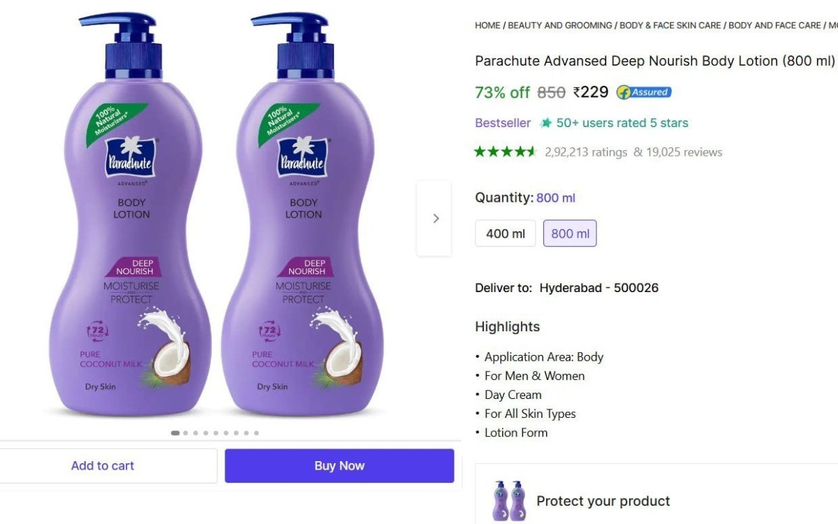 🔥  Parachute Advansed Deep Nourish Body Lotion (800 ml) @ ₹229

🔗 

More Details 👉 

📢 Join WhatsApp Deals


#DealsHeaven #LootDeals #BestDeals
#deals 
#budgetfriendly 
#hotdeals
#...
