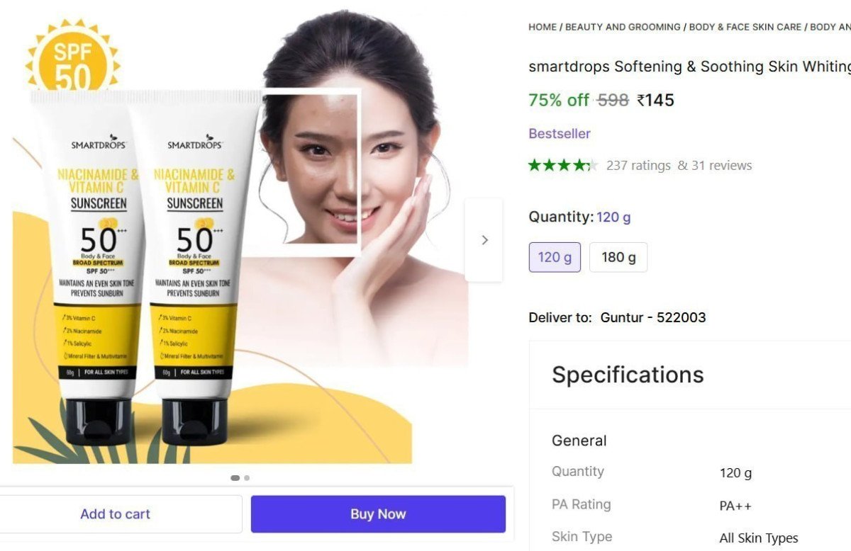 🔥  Smartdrops SPF 50+++ Sunscreen (120g) @ ₹145

🔗 

More Details 👉 

📢 Join WhatsApp Deals


#DealsHeaven #LootDeals #BestDeals
#deals 
#budgetfriendly 
#hotdeals
#trending
#dealo...