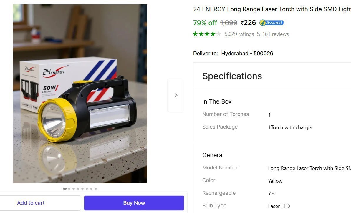 🔥  Long Range Laser Torch with Side SMD Light @ Rs.226

🔗 

More Details 👉 

📢 Join WhatsApp Deals


#DealsHeaven #LootDeals #BestDeals
#deals 
#budgetfriendly 
#hotdeals
#trending
#...