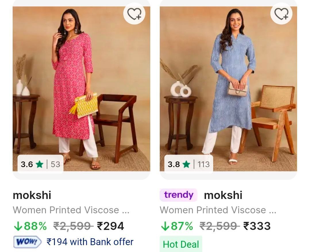 Flipkart | Mokshi Women Kurta Upto 88% off 

👉Link : 

More Details 👉 

📢 Join WhatsApp Deals


#DealsHeaven #LootDeals #BestDeals
#deals 
#budgetfriendly 
#hotdeals
#trending
#dealoftheday