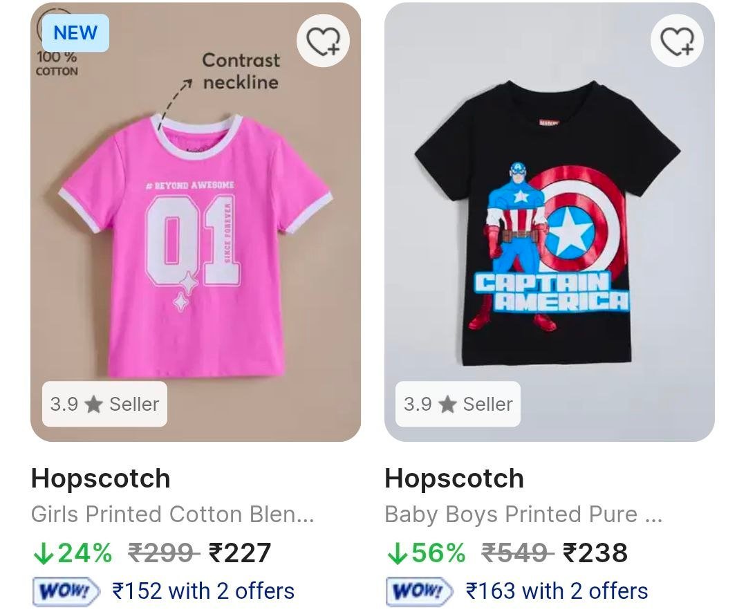 ⚡FLIPKART  RUSH NOW – Kidswear Mega Deal! 🧒👕🔥

⏰ Time: 6 PM – 12 Midnight

👶 Top Picks from Hopscotch & Carter's
💰 Starting from JUST ₹249! 😱

👉 Shop Now: 

More Details...