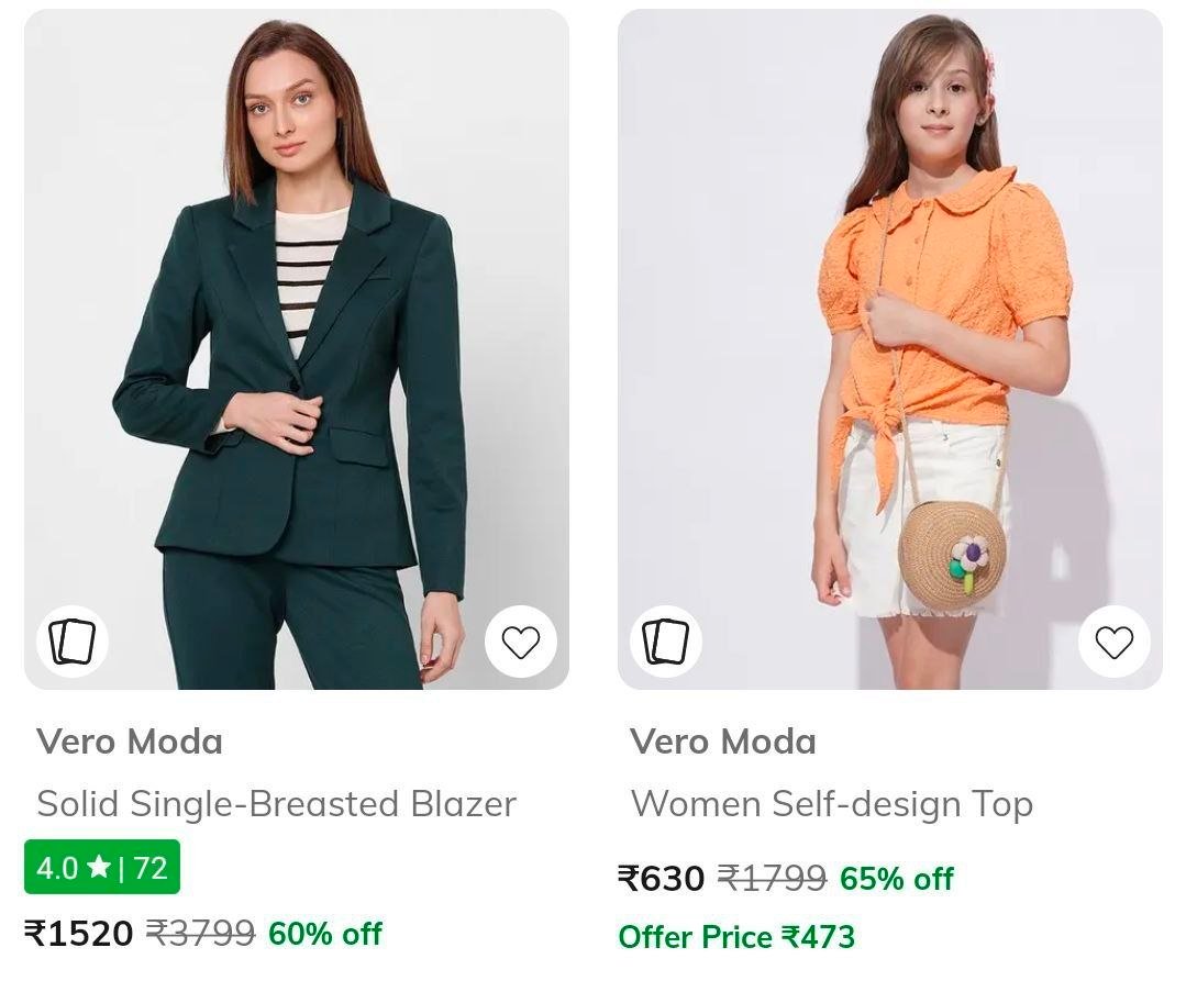 Ajio | Vero Moda & Only Min 60% off 


Largerst Trends Collection Min 65%  Netplay , DNMX and more


More Details 👉 

📢 Join WhatsApp Deals


#DealsHeaven #LootDeals #BestDeals
#deals 
#budgetf...