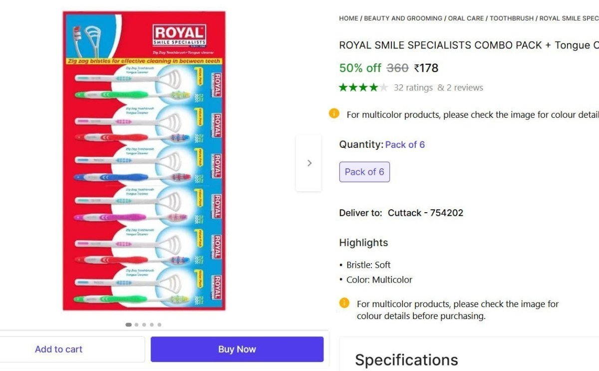 🔥  Soft Toothbrush (Pack of 6) + Tongue Cleaner @ ₹178

🔗 

More Details 👉 

📢 Join WhatsApp Deals


#DealsHeaven #LootDeals #BestDeals
#deals 
#budgetfriendly 
#hotdeals
#trending...