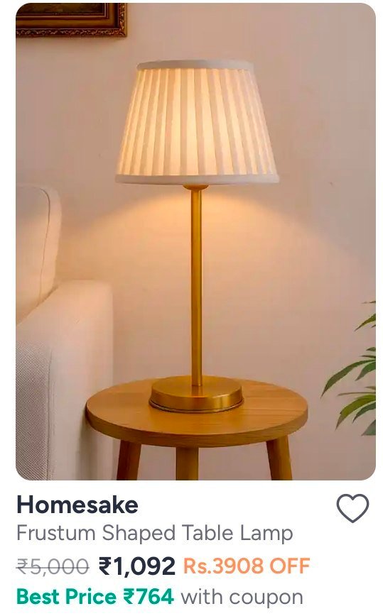 Myntra Homesake Table Lamps Starting At Just Rs 17