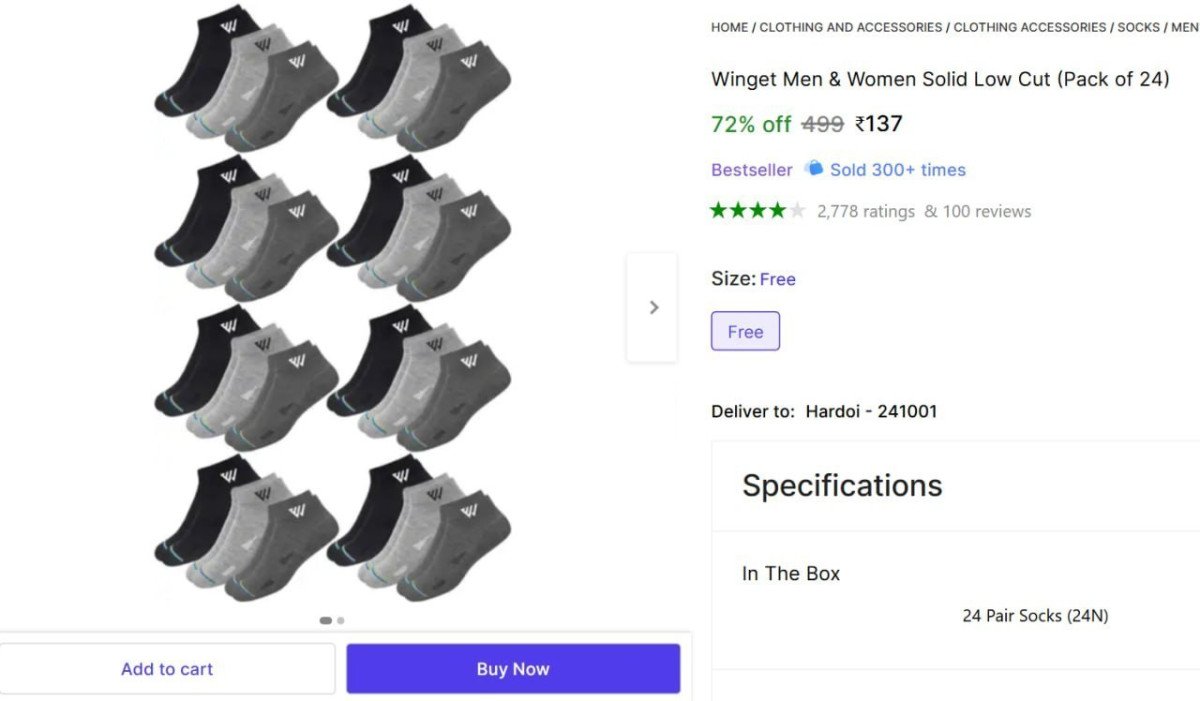 (Pack of 24) Ankle Length Socks @ ₹137



More Details 👉 

📢 Join WhatsApp Deals


#DealsHeaven #LootDeals #BestDeals
#deals 
#budgetfriendly 
#hotdeals
#trending
#dealoftheday