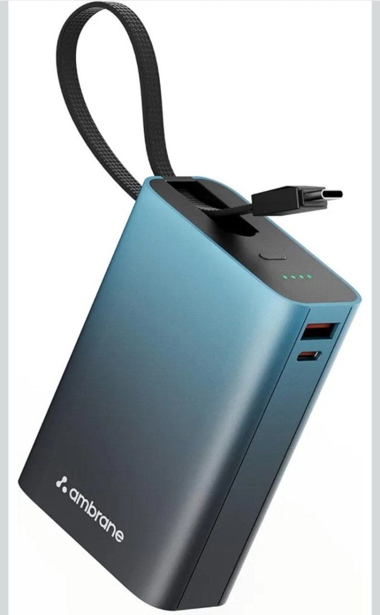 Ambrane 20000mah Small Pocket Size Powerbank Hanging Inbuilt Type C Cable 2
