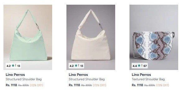 Myntra : Upto 72% off : Lino Perros Handbags 
 
 

More Details 👉 

📢 Join WhatsApp Deals


#DealsHeaven #LootDeals #BestDeals
#deals 
#budgetfriendly 
#hotdeals
#trending
#dealoftheday