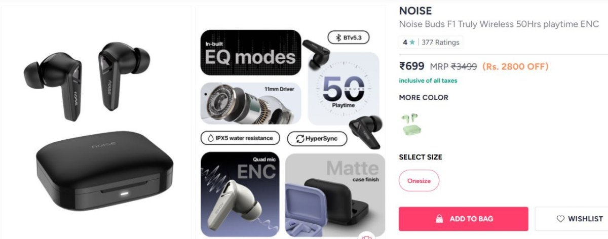 Myntra Noise Buds F1 At Rs 699 10 Bank Offers Nois