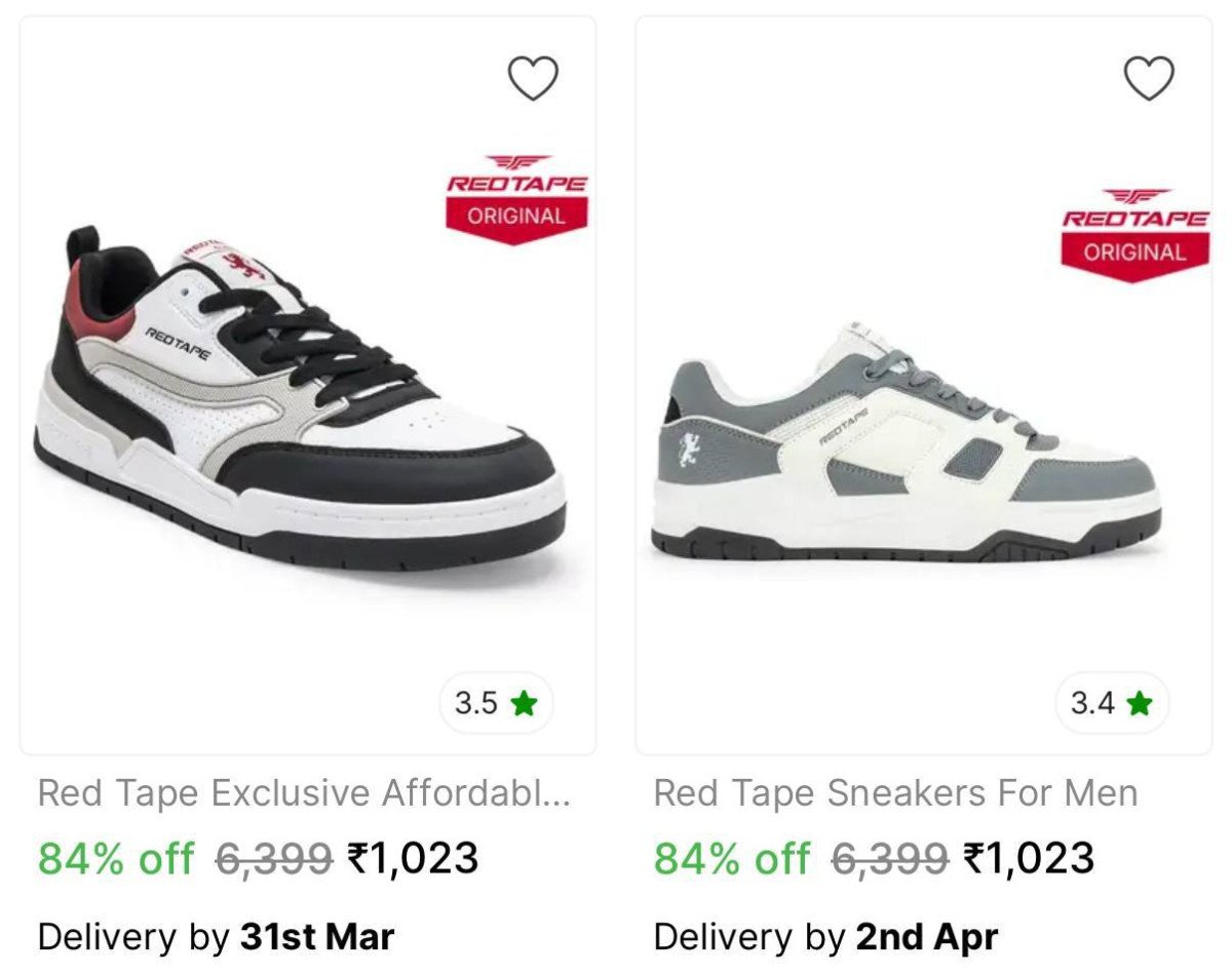 Red Tape Sport Shoes Min 84% off



More Details 👉 

📢 Join WhatsApp Deals


#DealsHeaven #LootDeals #BestDeals
#deals 
#budgetfriendly 
#hotdeals
#trending
#dealoftheday