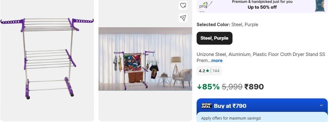 Flipkart | 2 Tier Cloth Dryer @ 890.



3 Tier @ 1355 : 

More Details 👉 

📢 Join WhatsApp Deals


#DealsHeaven #LootDeals #BestDeals
#deals 
#budgetfriendly 
#hotdeals
#trending
#dealoftheday