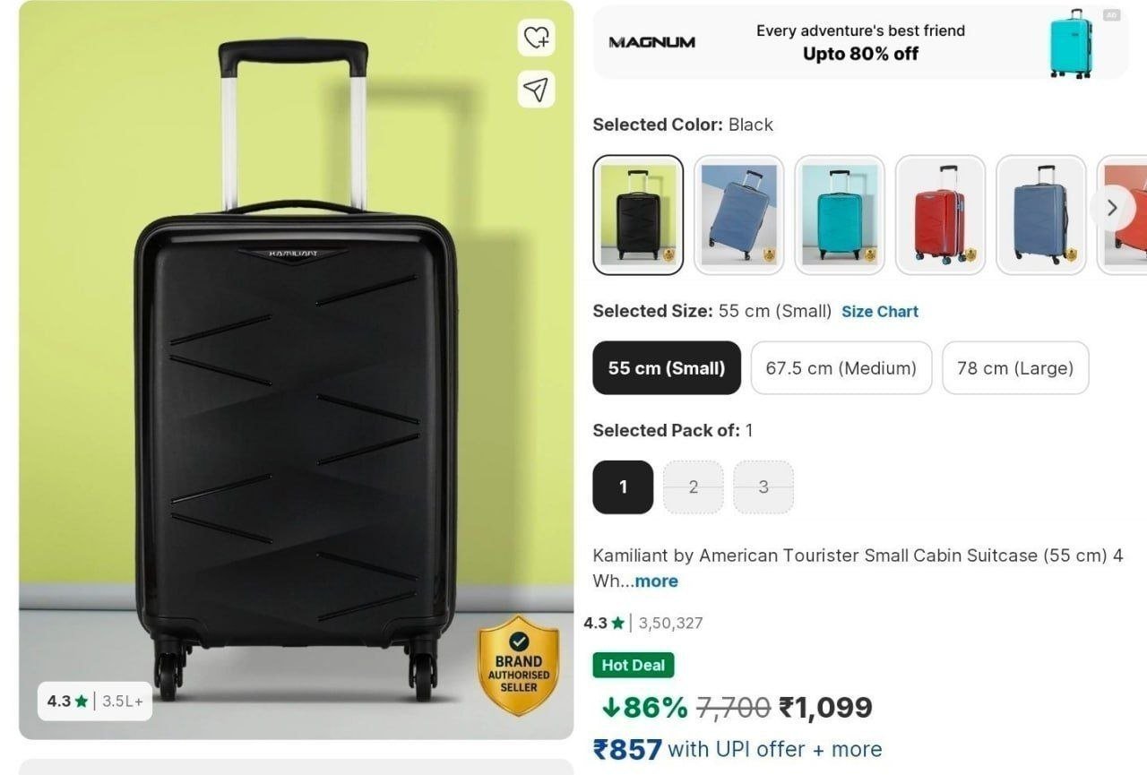 Kamiliant By American Tourister Suitcase 1099more 
