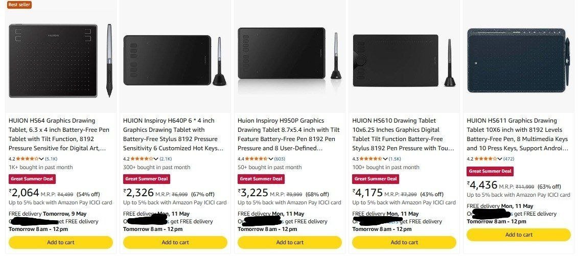 Grab 70 On Huion Graphic Drawing Tablet (tilt Feature Battery- Pen) Link