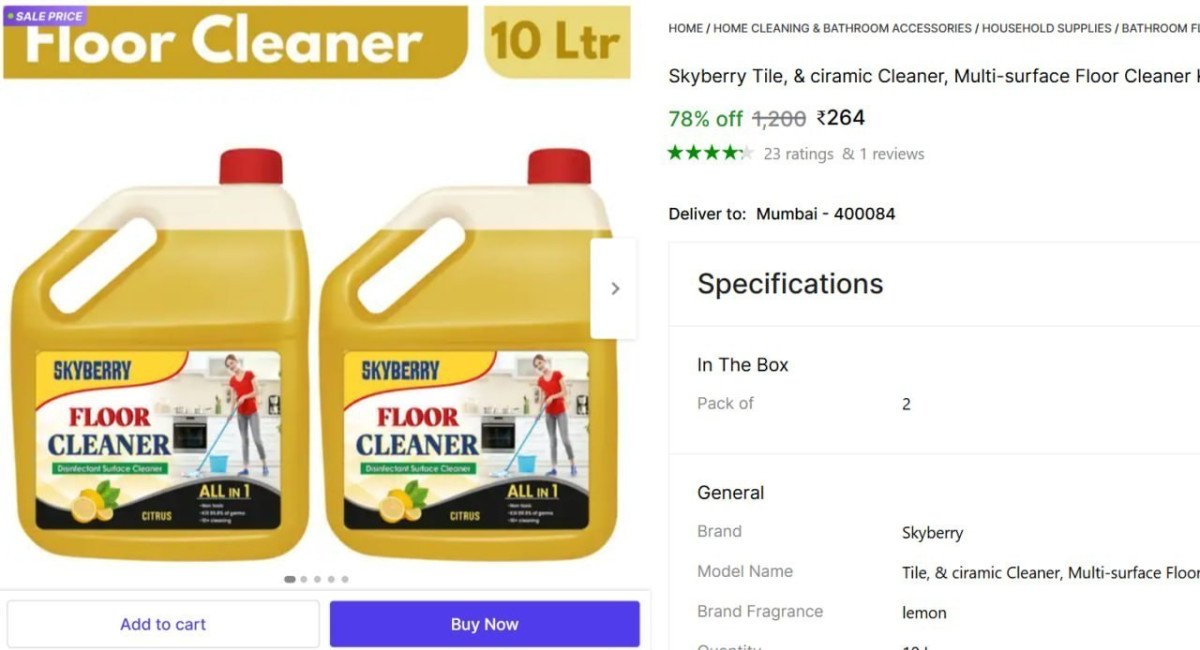 Skyberry Floor Cleaner Lemon 10 Ltr 26426 4 P