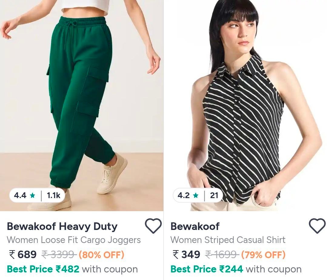🌟Myntra : Upto 85% Off On Bewakoof Clothing.

Men's : 
Women's : 

Upto 83% Off On HRX Sweatshirt & Hoodies.

Women : 
Men : 

More Details 👉 

📢 Join WhatsApp Deals


#DealsHeaven #LootDeals...