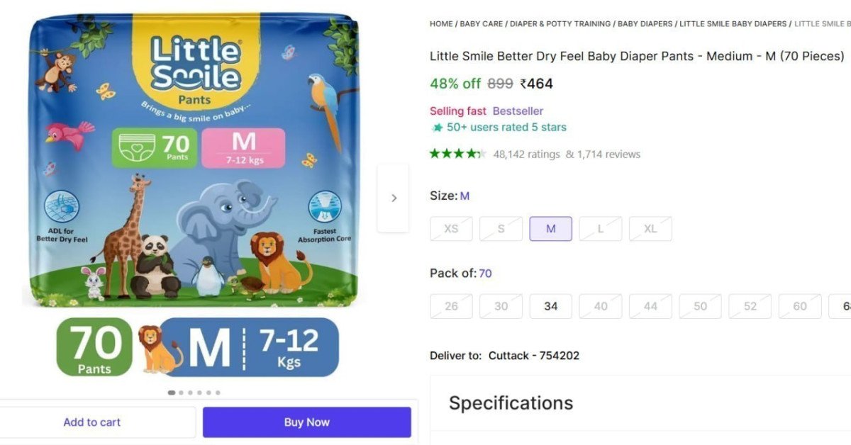 🔥  70Pcs Baby Diaper Pants @ ₹464

🔗 

More Details 👉 

📢 Join WhatsApp Deals


#DealsHeaven #LootDeals #BestDeals
#deals 
#budgetfriendly 
#hotdeals
#trending
#dealoftheday