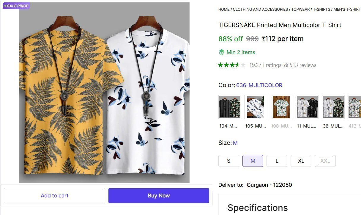 Printed Men Multicolor T-shirt 112min Buy - 2