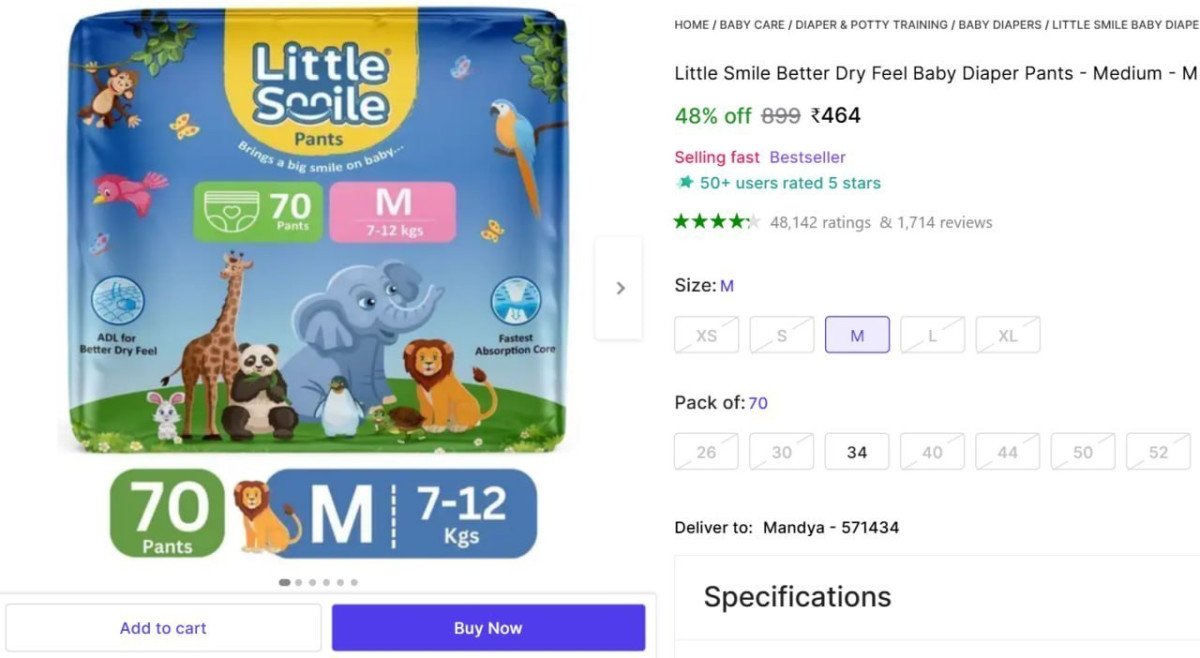 70Pcs M Size Baby Diaper Pants @ ₹464



More Details 👉 

📢 Join WhatsApp Deals


#DealsHeaven #LootDeals #BestDeals
#deals 
#budgetfriendly 
#hotdeals
#trending
#dealoftheday