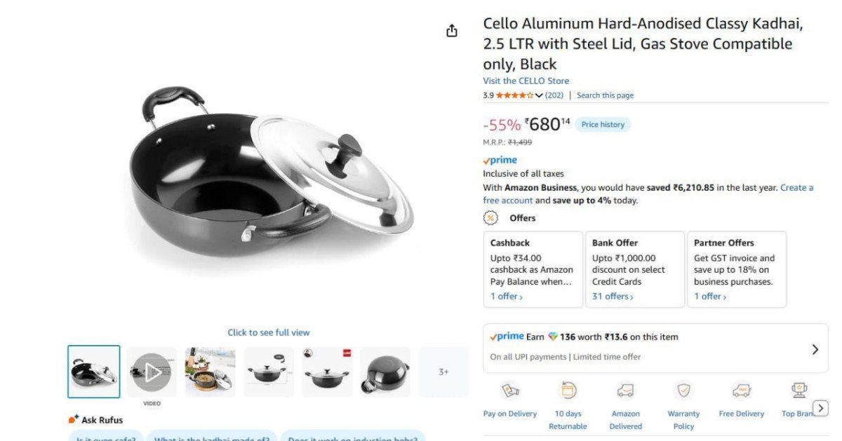 Cello Aluminum Kadhai, 2.5Ltr @ 680.



More Details 👉 

📢 Join WhatsApp Deals


#DealsHeaven #LootDeals #BestDeals
#deals 
#budgetfriendly 
#hotdeals
#trending
#dealoftheday