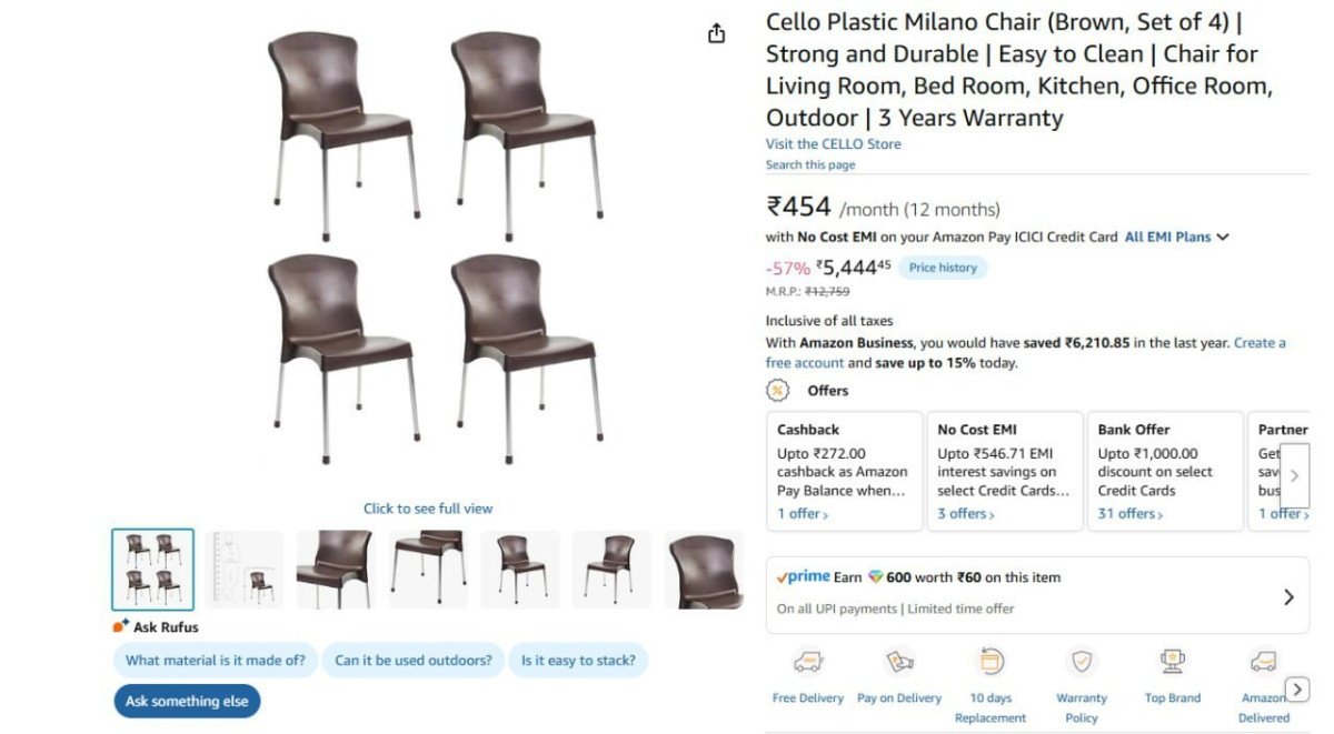 Cello Plastic Milano Chair Set of 4 @ 5444.



More Details 👉 

📢 Join WhatsApp Deals


#DealsHeaven #LootDeals #BestDeals
#deals 
#budgetfriendly 
#hotdeals
#trending
#dealoftheday