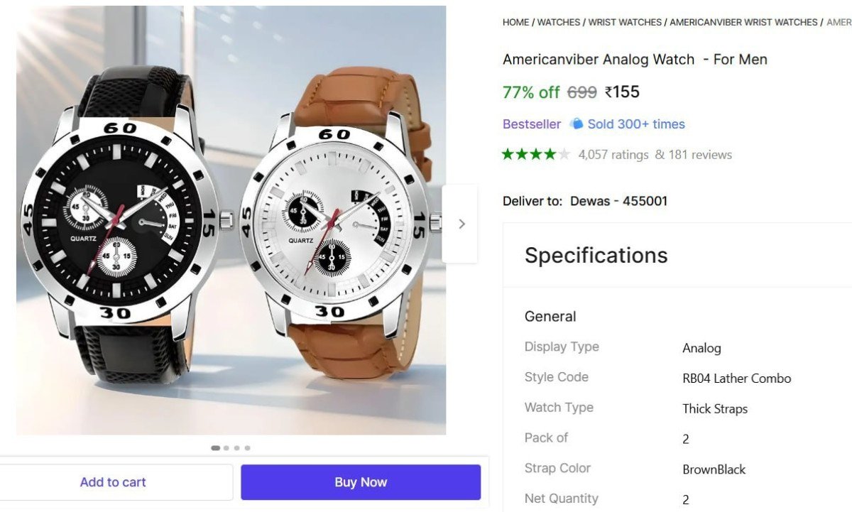 🔥  (Pack of 2) Analog Watch For Men @ ₹155

🔗 

More Details 👉 

📢 Join WhatsApp Deals


#DealsHeaven #LootDeals #BestDeals
#deals 
#budgetfriendly 
#hotdeals
#trending
#dealofthed...