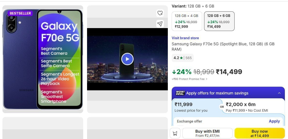 Galaxy F70e 5G (6GB|128GB) @ 14499 + Bank Offer



More Details 👉 

📢 Join WhatsApp Deals


#DealsHeaven #LootDeals #BestDeals
#deals 
#budgetfriendly 
#hotdeals
#trending
#dealoftheday