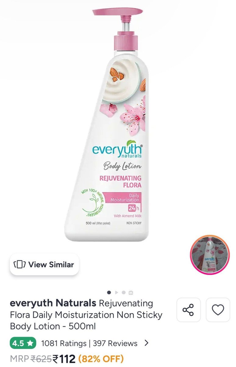 Myntra Everyuth Body Lotion 500ml 112