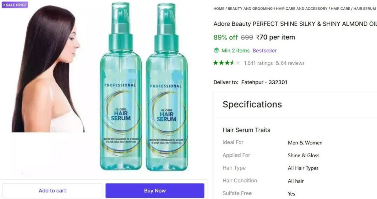 Hair Serum (100 Ml) 70min 2 Buy