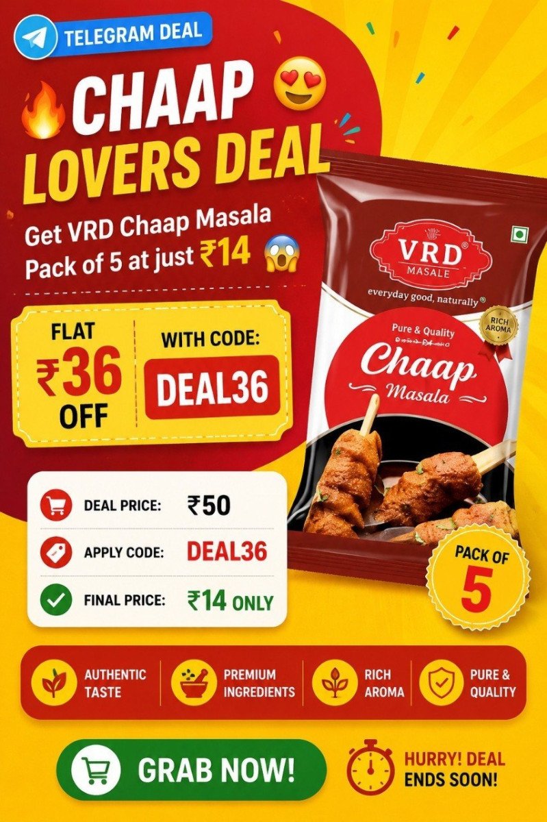 Chaap Lovers Get Vrd Chaap Masala Pack Of 5 At Just 14 Flat 36 With Code De