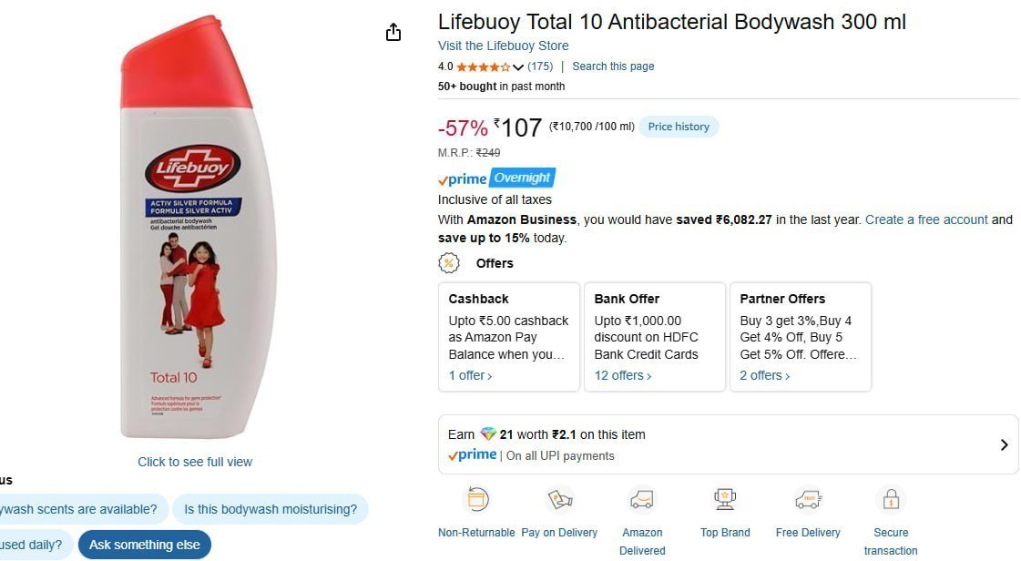 Lifebuoy Bodywash 300 Ml 107