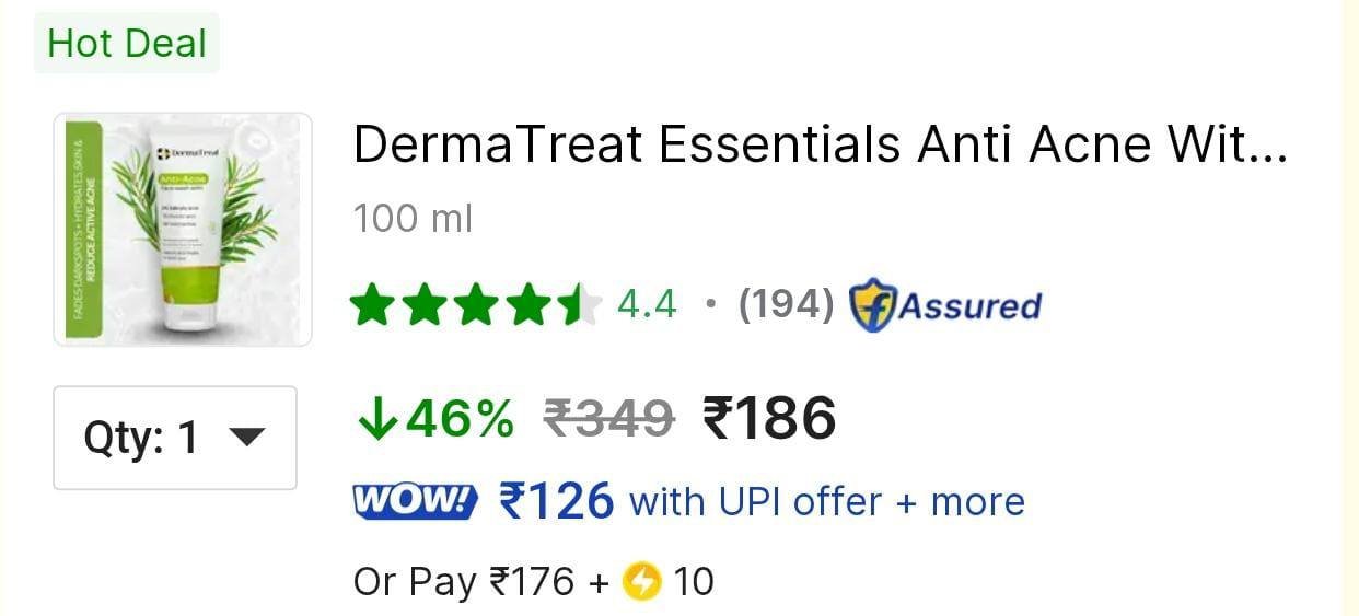 Derma Treat 2 Salicylic Acid Anti Acne Face Wash 1