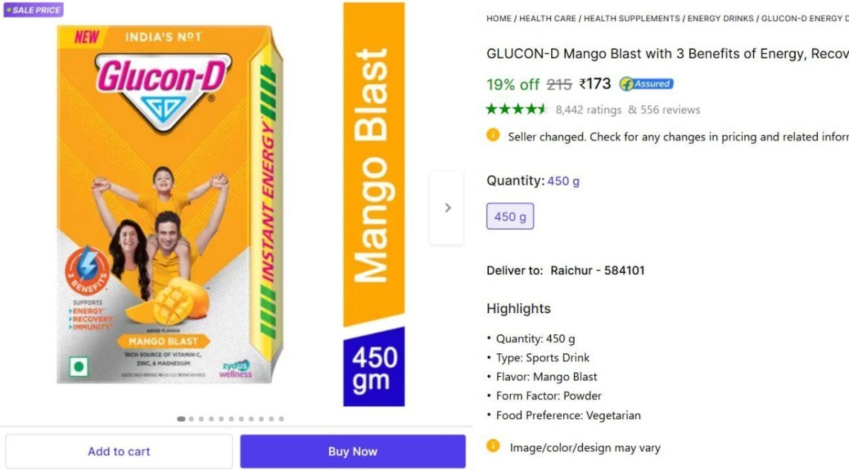 Glucon-d Mango Blast Drink (450 G) 173