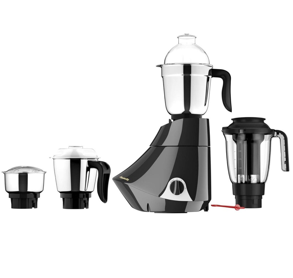 Butterfly Smart 750 Watts Mixer Grinder With 4 Jars 3 Stainless Steel Jars 