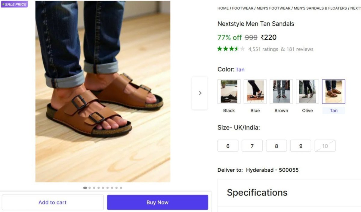 Men Tan Sandals 220
