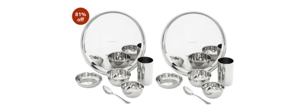 Amazon Brand - Solimo Dinner Set| Stainless Steel | Set of 6 | Solid Mirror Finish | Silver (Pack of 2)

💰Deal @ 474🔥.  ❌Reg @ 699

🔗

More Details 👉 

📢 Join WhatsApp Deals


#DealsH...