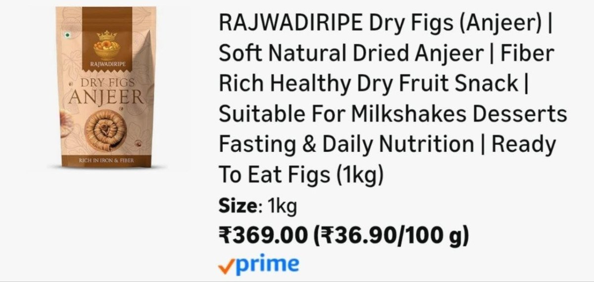 Loot Dry Fig Anjeer 1kg 369buy Max Qty