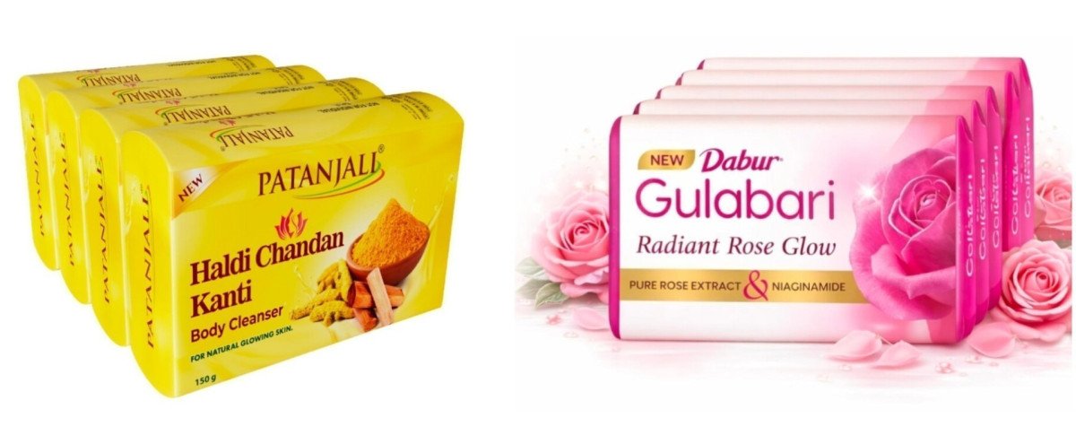 Patanjali Soap (150g 4) At 107dabur Gulabari Soap (150g 4) At 125