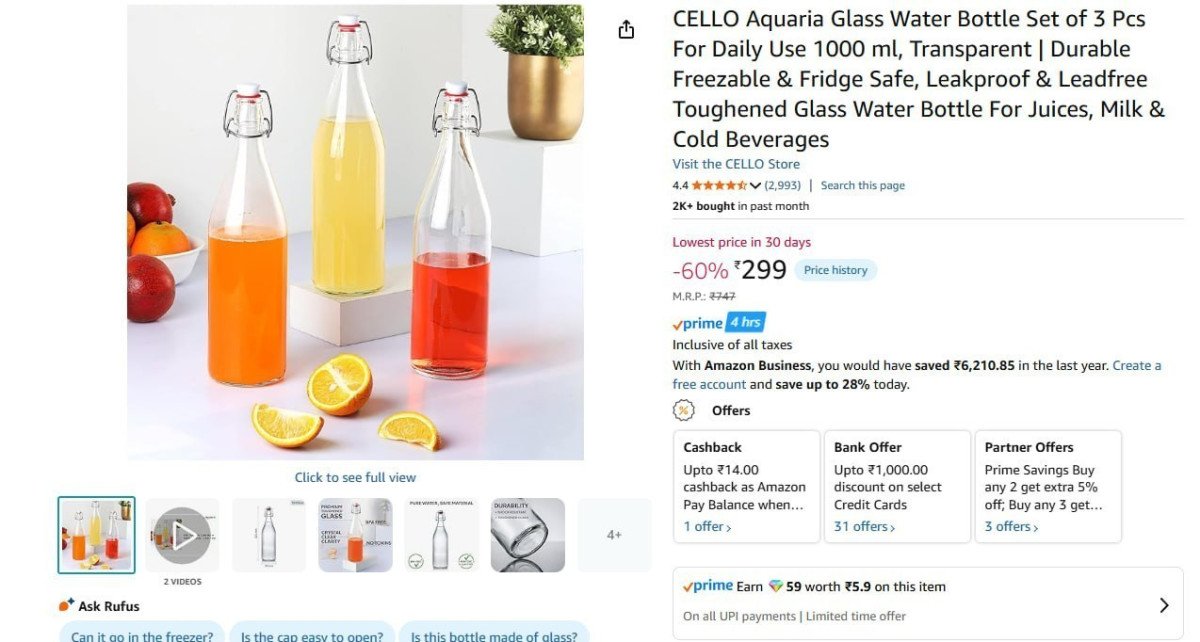 CELLO Aquaria Glass Water Bottle Set of 3 Pcs @ 299



More Details 👉 

📢 Join WhatsApp Deals


#DealsHeaven #LootDeals #BestDeals
#deals 
#budgetfriendly 
#hotdeals
#trending
#dealoftheday