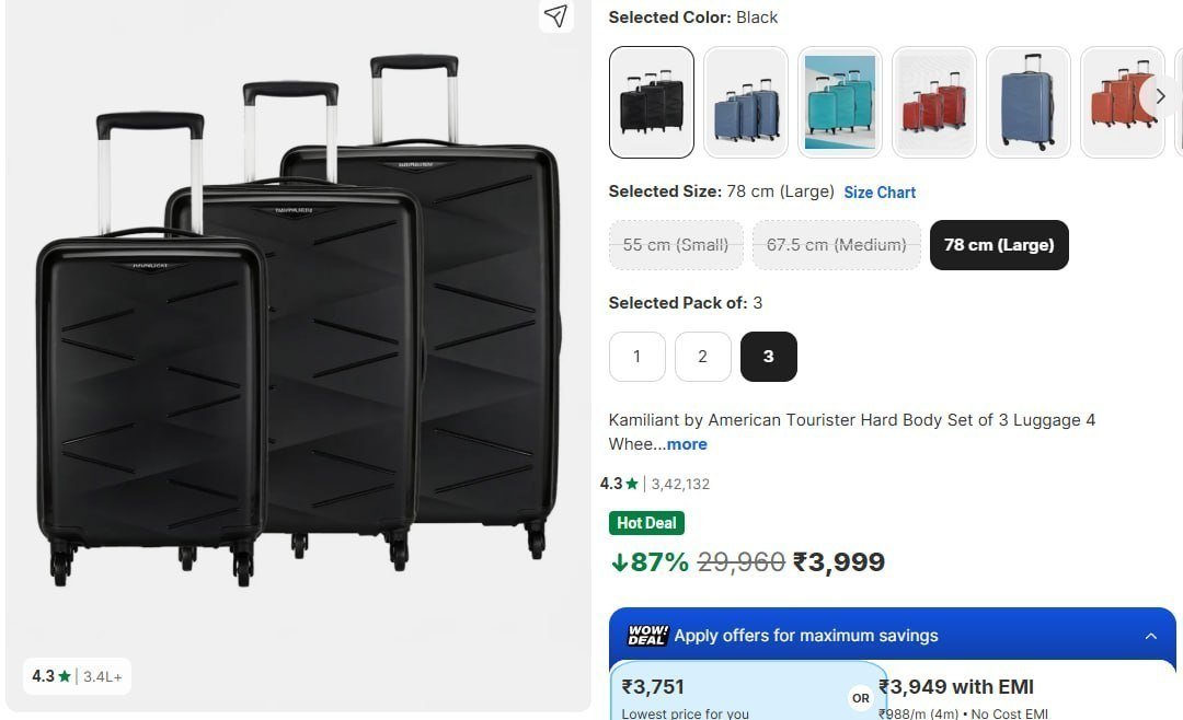 American Tourister Luggage (Set of 3) @ 3899



More Details 👉 

📢 Join WhatsApp Deals


#DealsHeaven #LootDeals #BestDeals
#deals 
#budgetfriendly 
#hotdeals
#trending
#dealoftheday
