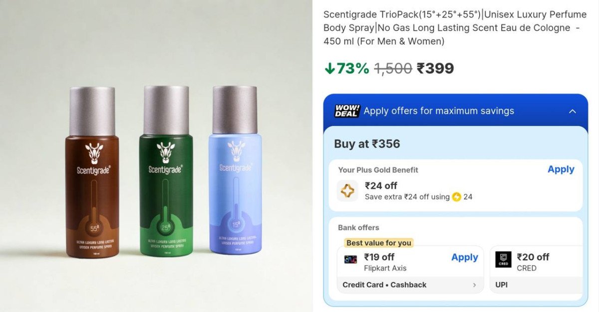 Loot : Premium Luxury BodySpray (Pack of 3) at 399.



Regular Price - 799.

More Details 👉 

📢 Join WhatsApp Deals


#DealsHeaven #LootDeals #BestDeals
#deals 
#budgetfriendly 
#hotdeals
#tre...