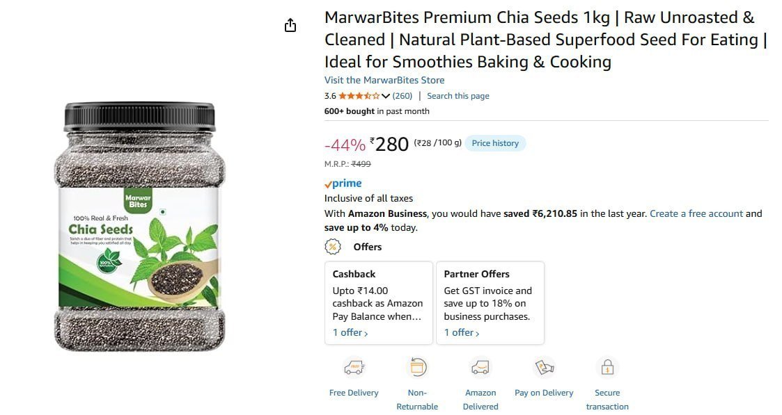 GRAB : Premium Chia Seeds, 1 Kg @ 280.



More Details 👉 

📢 Join WhatsApp Deals


#DealsHeaven #LootDeals #BestDeals
#deals 
#budgetfriendly 
#hotdeals
#trending
#dealoftheday