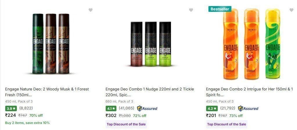 Flipkart | Upto 70% Off On Engage Deodorants.



More Details 👉 

📢 Join WhatsApp Deals


#DealsHeaven #LootDeals #BestDeals
#deals 
#budgetfriendly 
#hotdeals
#trending
#dealoftheday