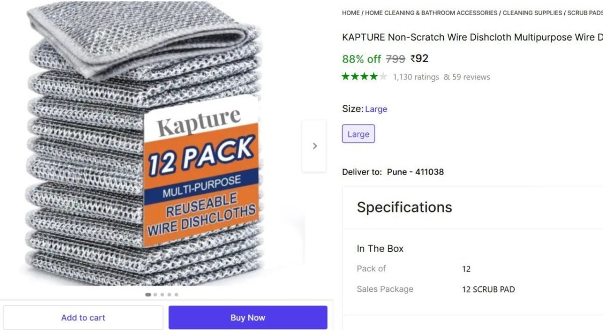 Stainless Steel Scrub (Large, Pack of 12) @ ₹92



More Details 👉 

📢 Join WhatsApp Deals


#DealsHeaven #LootDeals #BestDeals
#deals 
#budgetfriendly 
#hotdeals
#trending
#dealoftheday