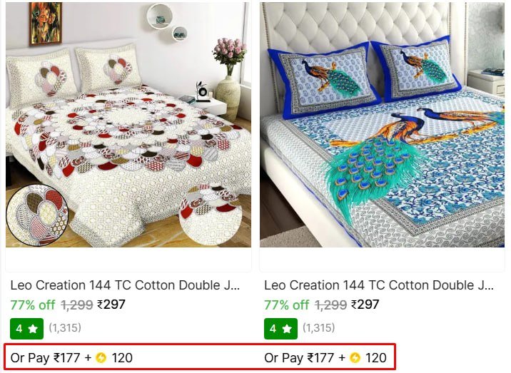 Cotton Double Prints Bedsheet With 2 Pillow Covers 177 120 Sc More - Loot U