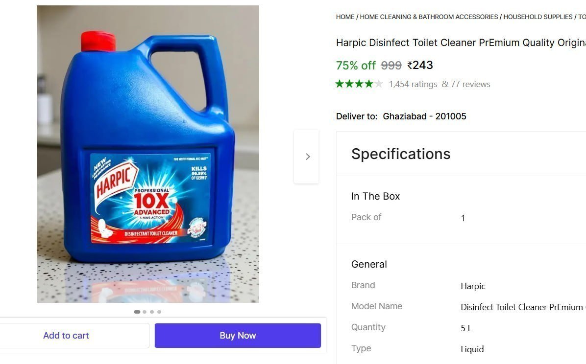 🔥  Harpic Toilet Cleaner - 5L at ₹243

🔗 

More Details 👉 

📢 Join WhatsApp Deals


#DealsHeaven #LootDeals #BestDeals
#deals 
#budgetfriendly 
#hotdeals
#trending
#dealoftheday