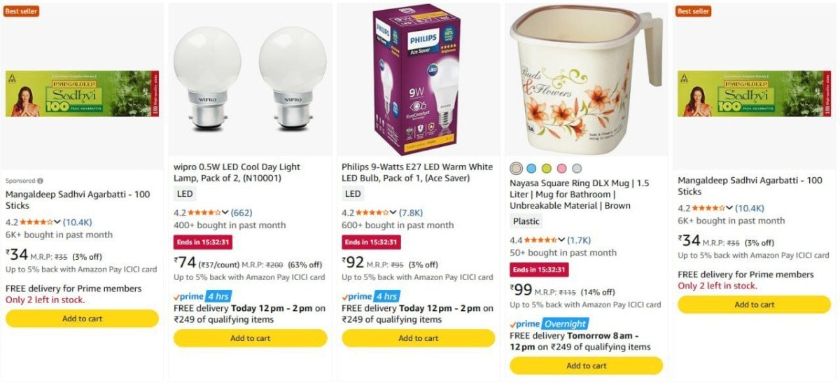 Under ₹99 Deals :

Electronics : 
Books : 
Beauty : 
Kitchen : 
Home : 
Personal : 
Sports : 

[Best Deals in Kitchen Section]

More Details 👉 

📢 Join WhatsApp Deals


#DealsHeaven #LootDeals...