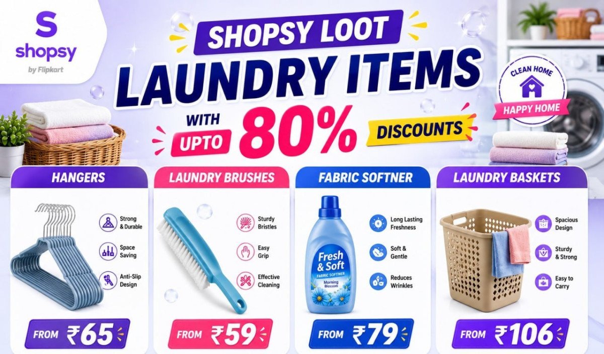Shopsy Loot - Laundry Items With 80 Hangers From 65 - Laundry Brushes From 