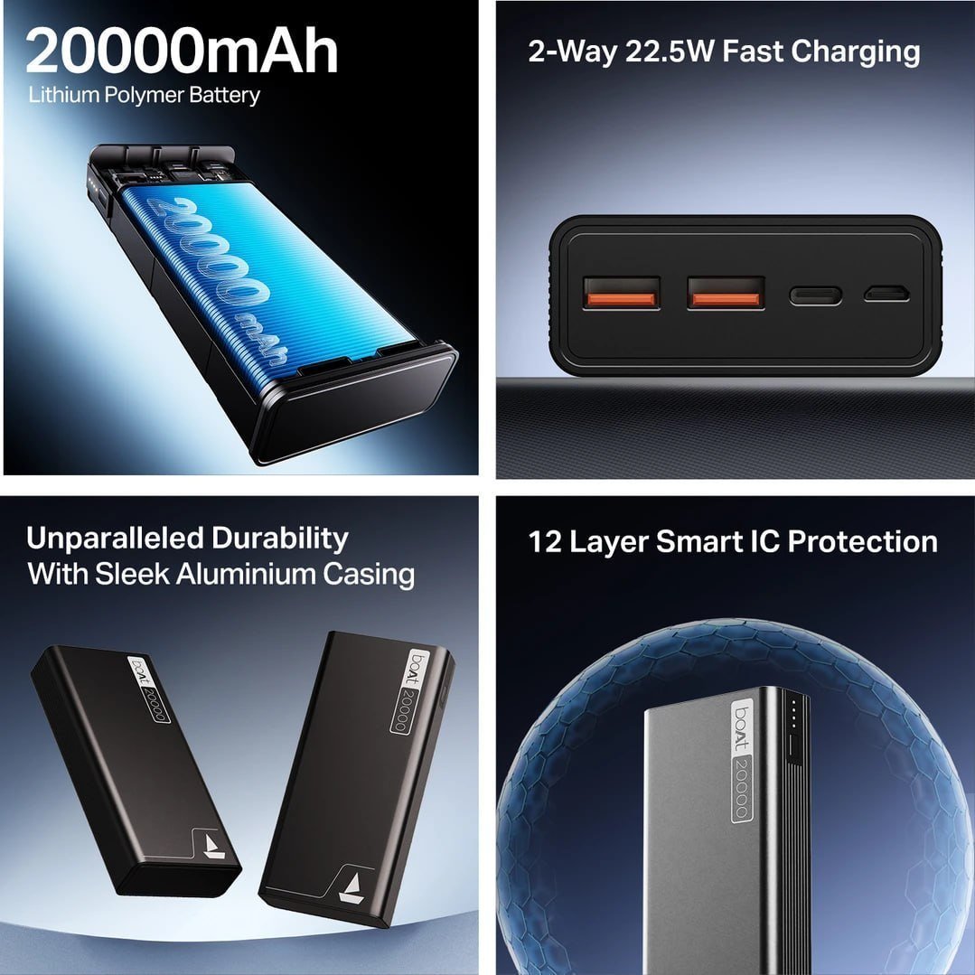 Boat 20000mah 22 5w Power Bank 1199 Extra Using All Bank Credit Cards