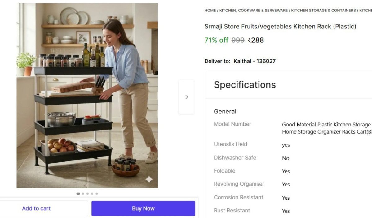 Vegetables Kitchen Rack (plastic) 288