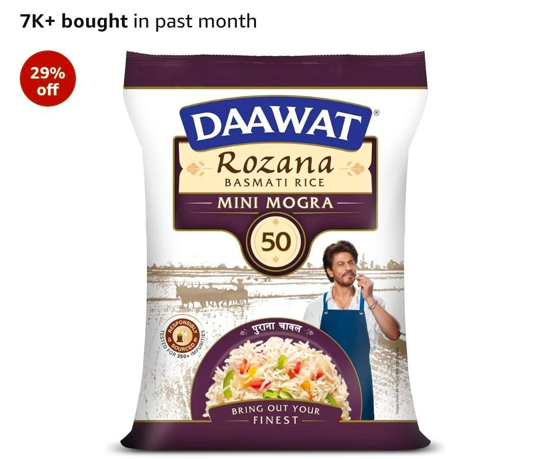 Amazon Daawat Rozana Basmati Rice 5kg At 256
