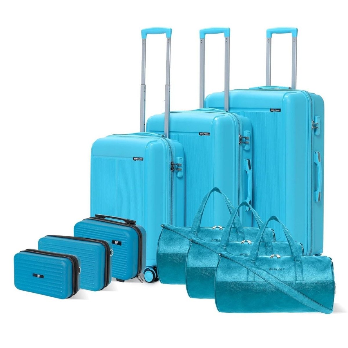 Looottt 4 883coupon Reg 6 399megatron Family Pack Of 9 Pieces Daily Use Utility Vanity Cases With Set Of 3 Duffle Bag Set Of 3 Suitcase